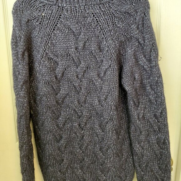 Banana Republic Cardigan Sweater Shawl Eclectic Grandpa Cable Knit Chunky - Picture 4 of 9